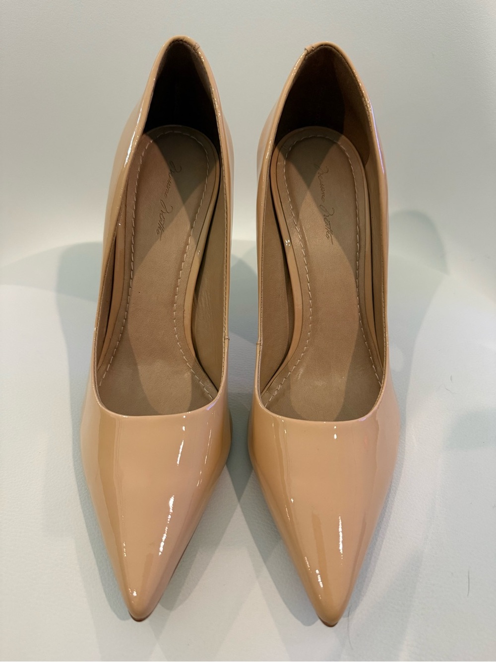☀️🌊 Massimo Matteo Nude Patent Pointed-Toe Women's Pumps NWT